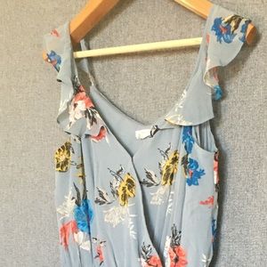 flutter sleeve floral maxi dress